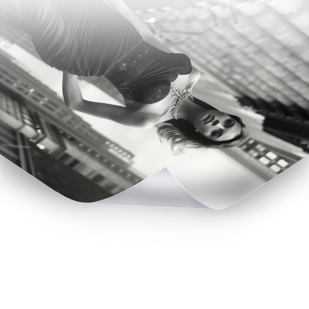 Tiger in New York - Schwarz-Weiß Kunst als Premium Poster & Hahnemühle