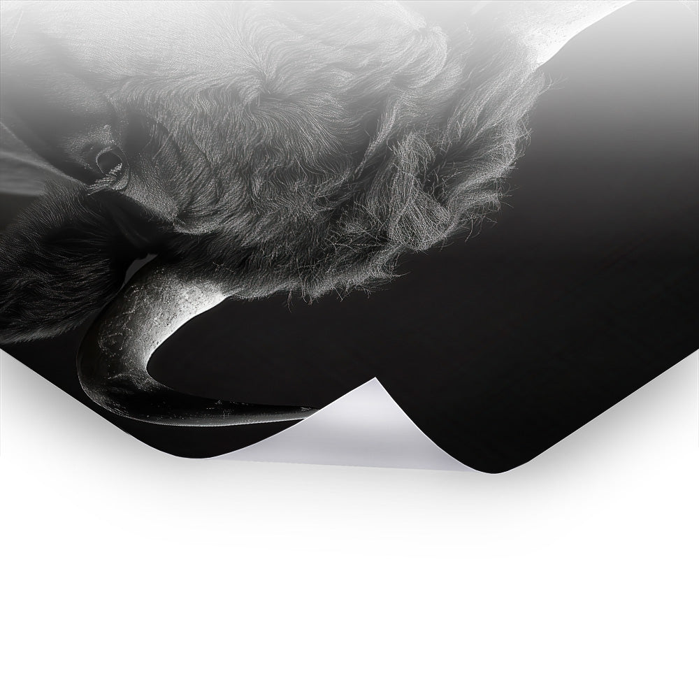 Black Bull - Schwarz-Weiß Kunst als Premium Poster & Hahnemühle