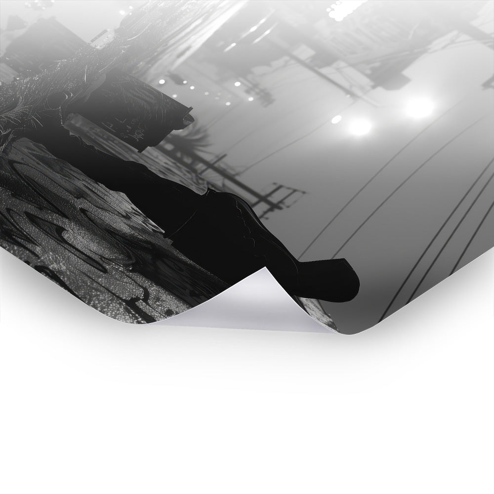 Ghetto - Schwarz-Weiß Kunst als Premium Poster & Hahnemühle