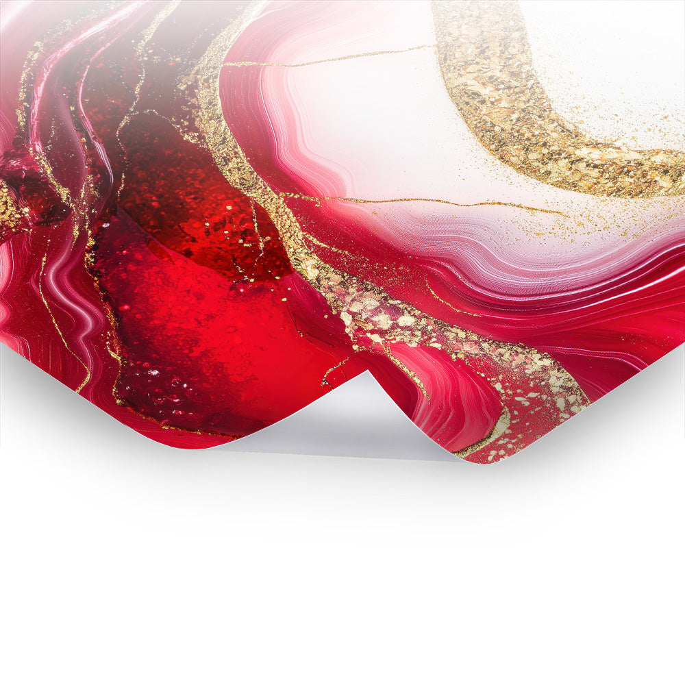 Royal Ruby Flow No. 3 - Kunstvolles Poster & Hahnemühle im Stil asiatischer Kunst