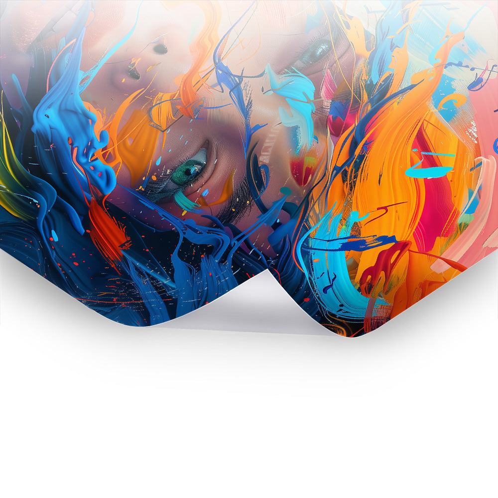 Face of Colors - Lebendiges Poster-Wandbild in bunter Kunst