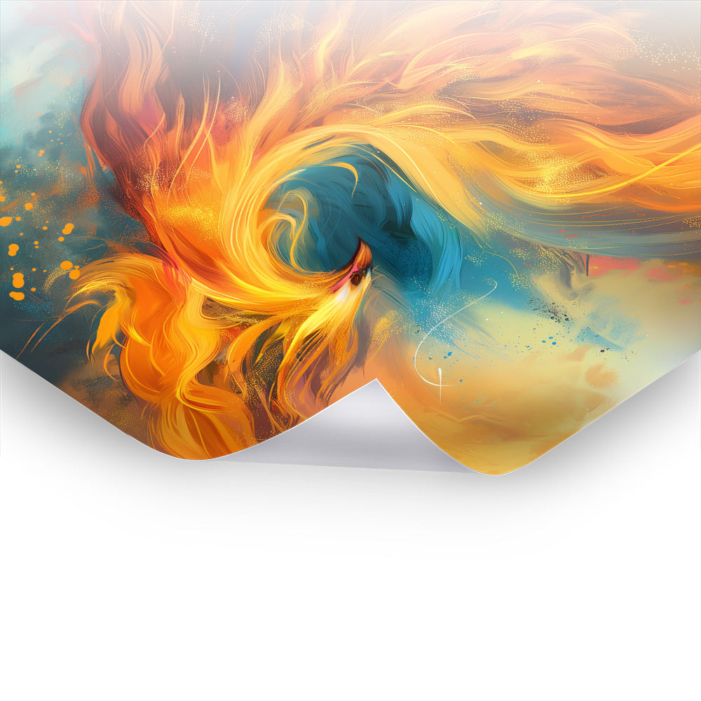 Rise of the Phoenix - Lebendiges Poster-Wandbild in bunter Kunst