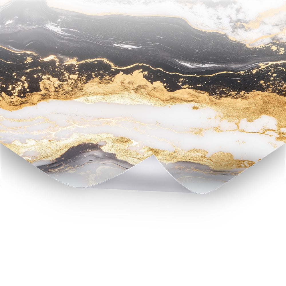 Luxurious Marble Golden Black No. 1 - Kunstvolles Poster & Hahnemühle im Stil asiatischer Kunst
