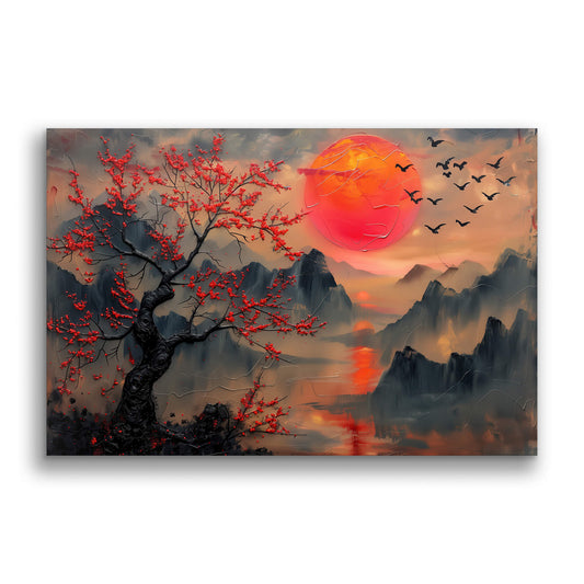 Blossoms at Twilight-Wall Art AI
