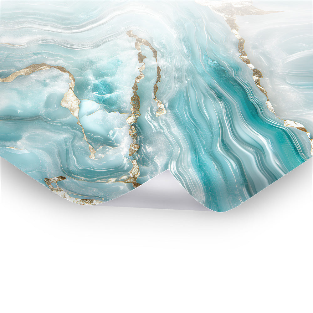 Icy Blue Marble No. 2 - Kunstvolles Poster & Hahnemühle im Stil asiatischer Kunst