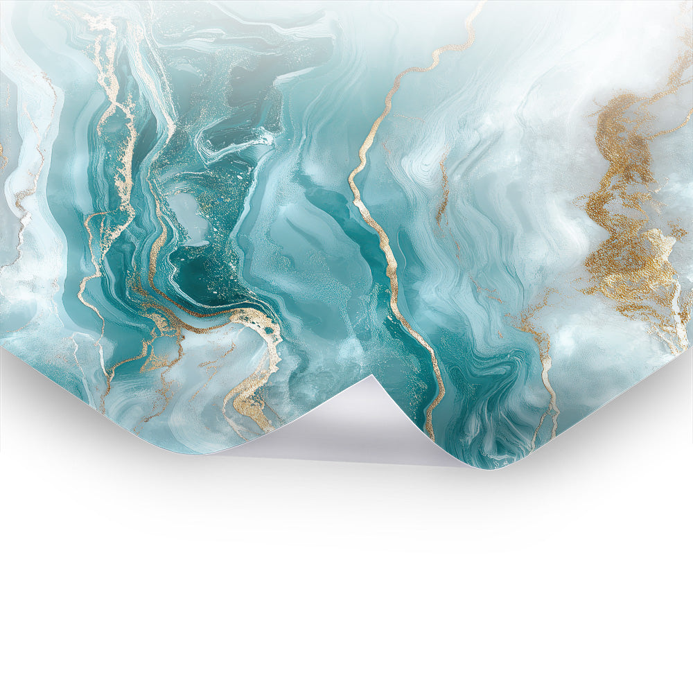 Icy Blue Marble No. 3 - Kunstvolles Poster & Hahnemühle im Stil asiatischer Kunst