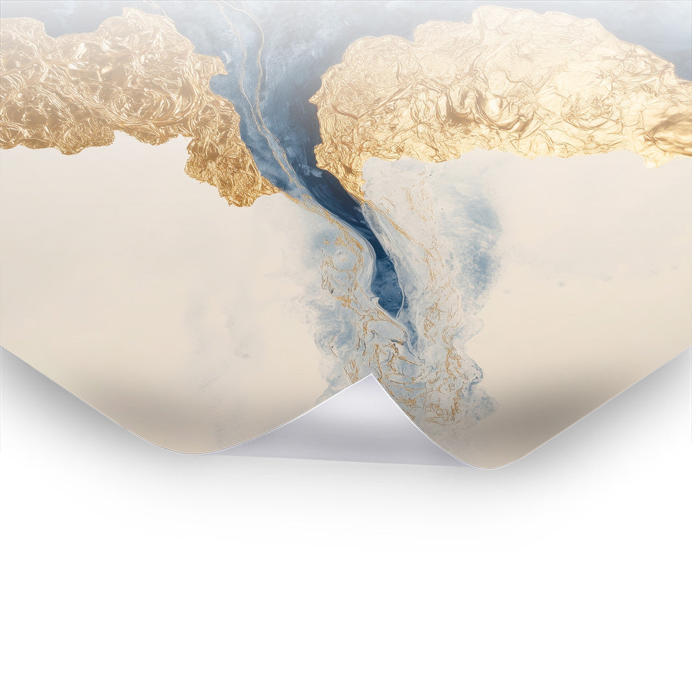 Golden Sapphire Dream No. 3 - Kunstvolles Poster & Hahnemühle im Stil asiatischer Kunst