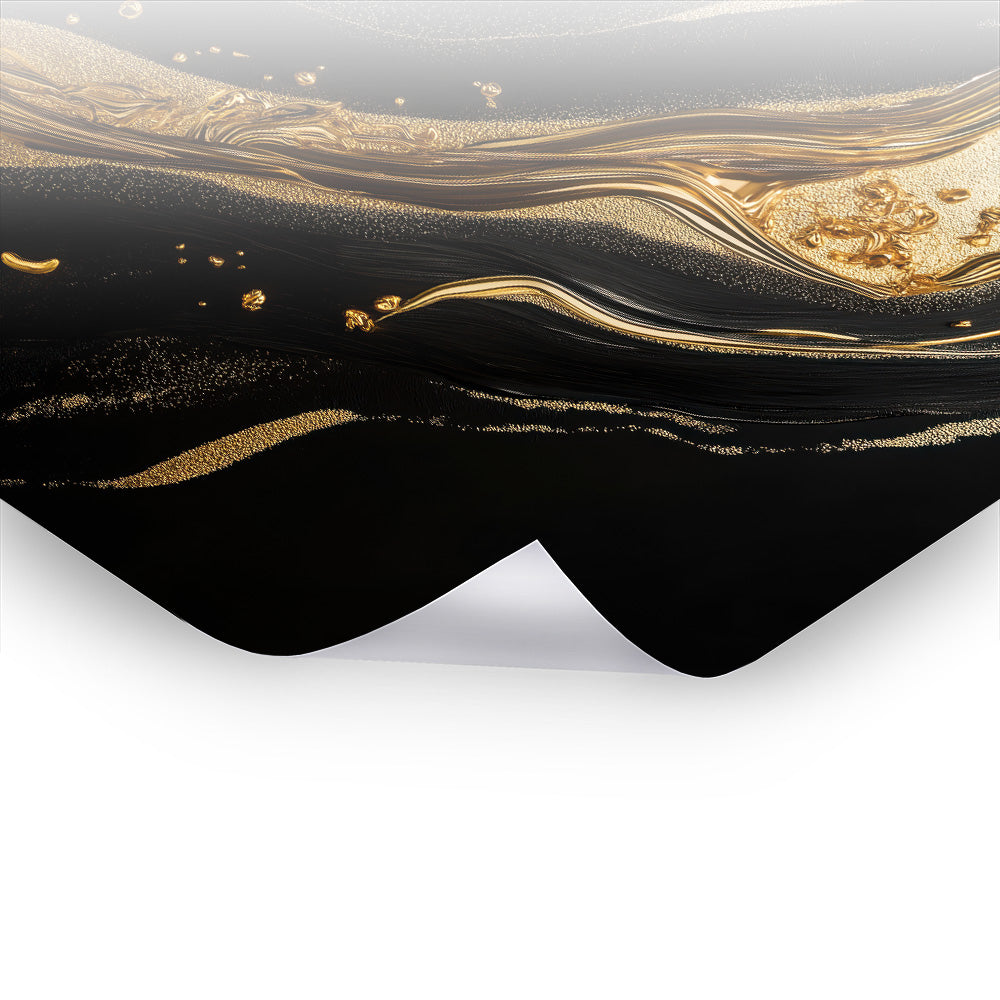 Dark Golden Flow No. 3 - Kunstvolles Poster & Hahnemühle im Stil asiatischer Kunst