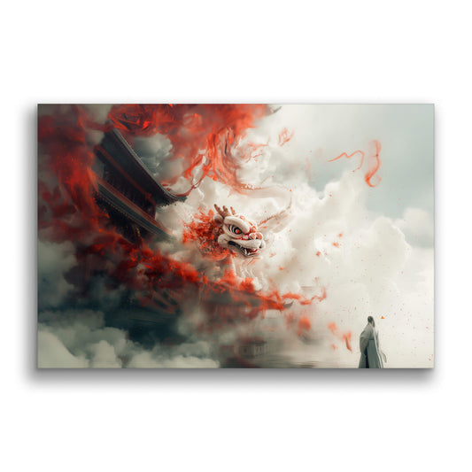Encounter with the Dragon-Wall Art AI