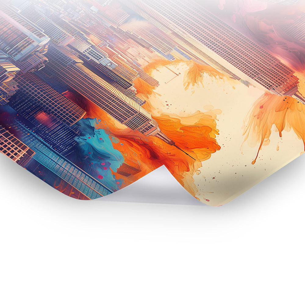 Metropolitan Color Surge - Lebendiges Poster-Wandbild in bunter Kunst