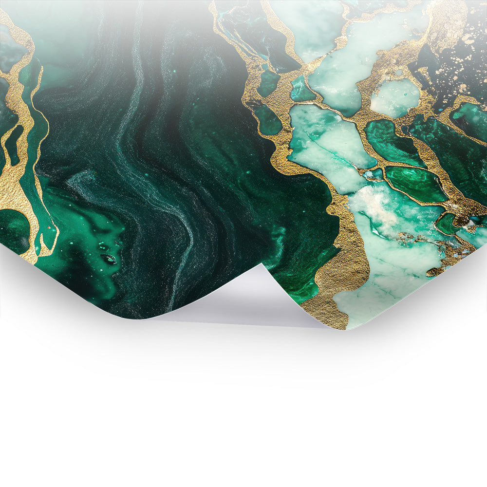 Deep Emerald Elegance No. 2 - Kunstvolles Poster & Hahnemühle im Stil asiatischer Kunst