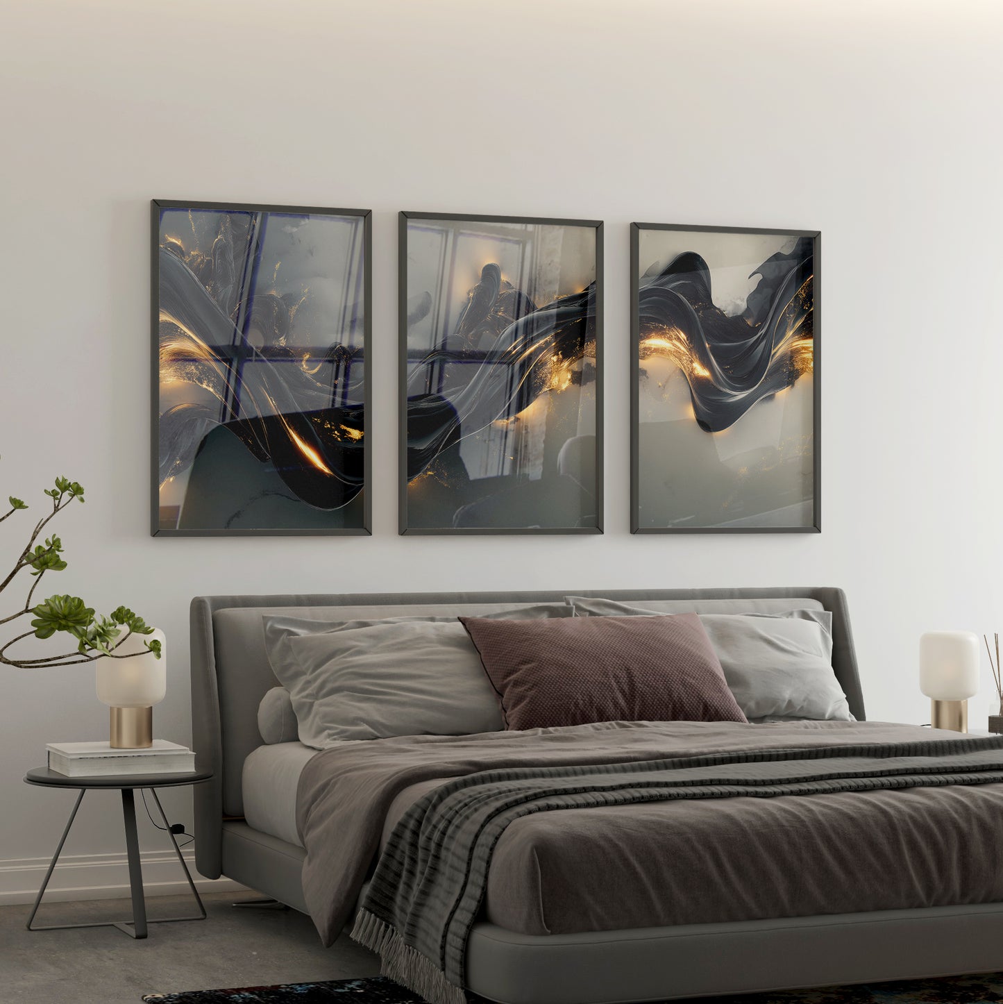 Dark River of Light - Triptychon - Triptychon - Wall Art AI