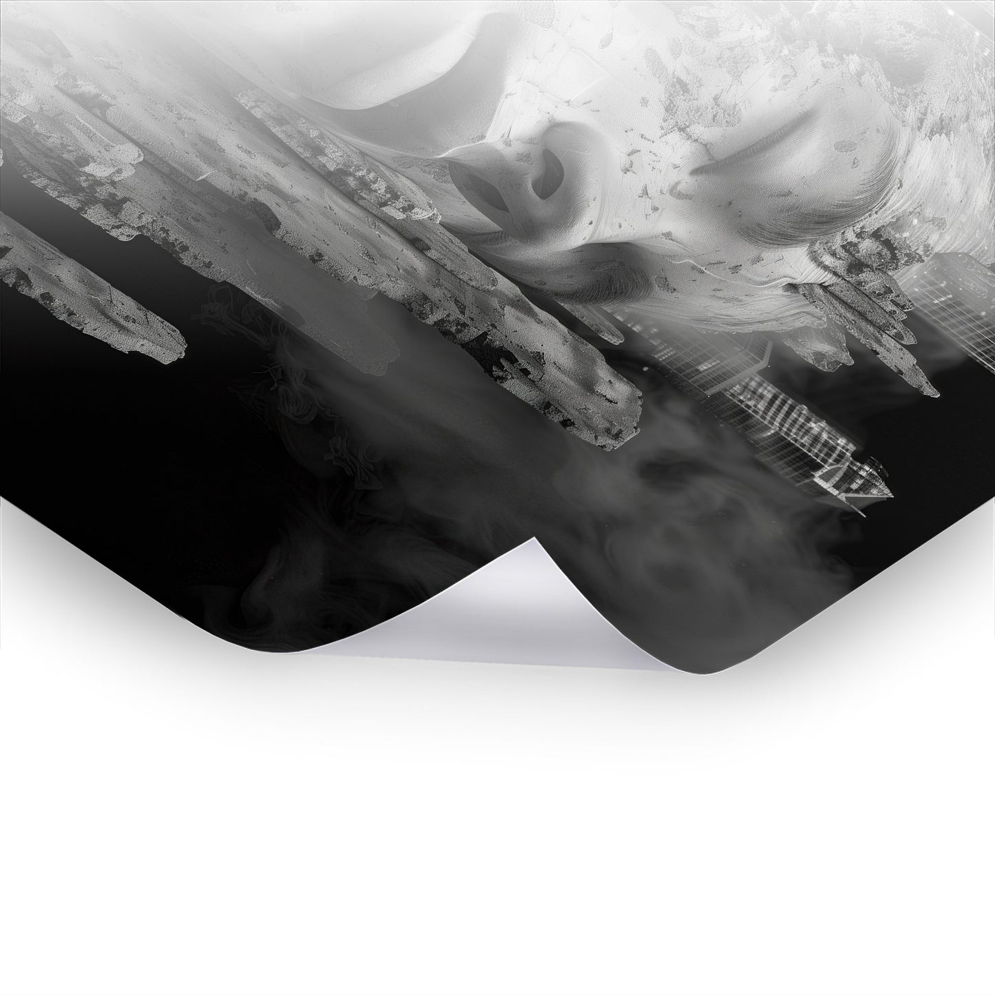 City in Stone - Schwarz-Weiß Kunst als Premium Poster & Hahnemühle