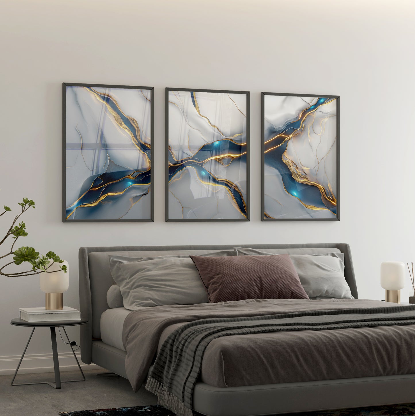 Flowing Starlight - Triptychon - Triptychon - Wall Art AI