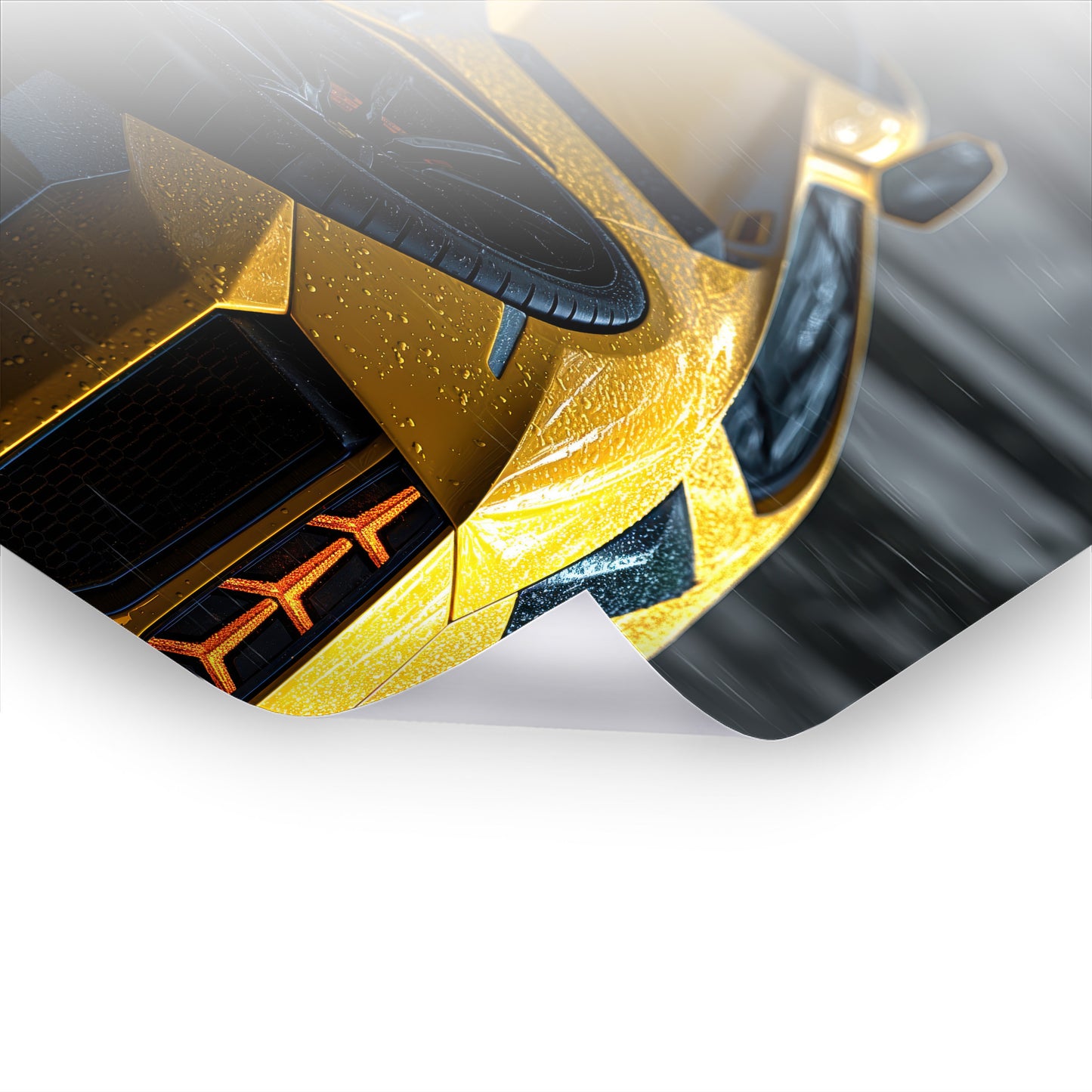 Lamborghini - Black & White - Schwarz-Weiß Kunst als Premium Poster & Hahnemühle