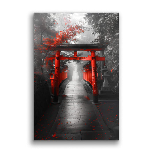 Path of the Red Torii-Wall Art AI