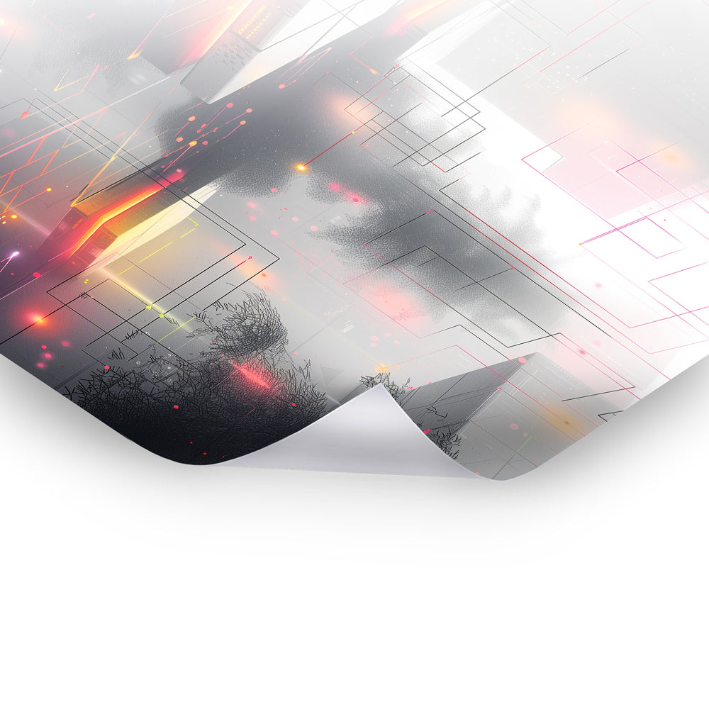 Neon Haze - Digitales Poster mit abstrakten Designs