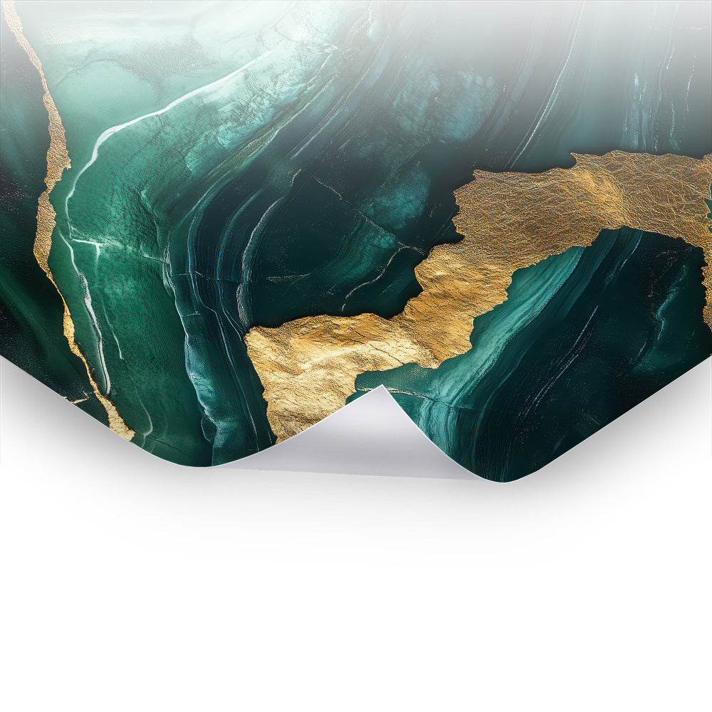 Deep Emerald Elegance No. 3 - Kunstvolles Poster & Hahnemühle im Stil asiatischer Kunst