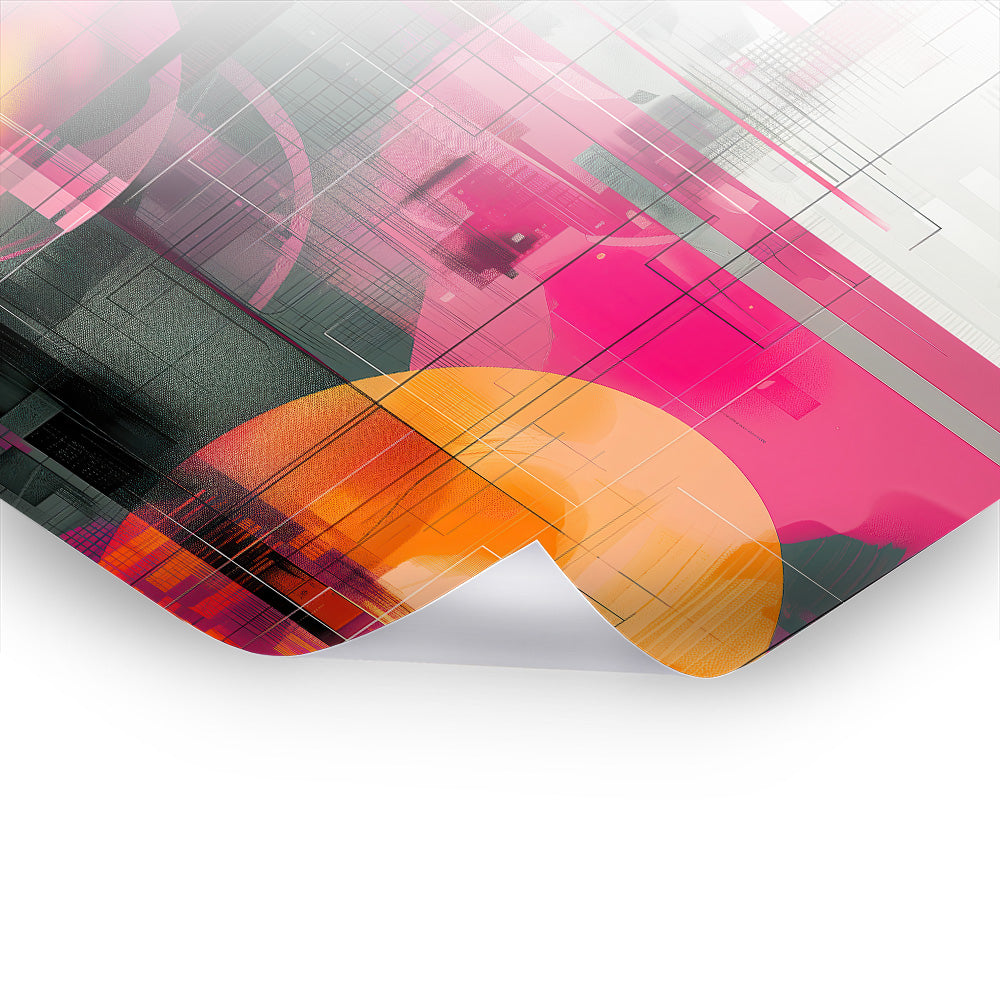 Futuristic Sunrise - Digitales Poster mit abstrakten Designs