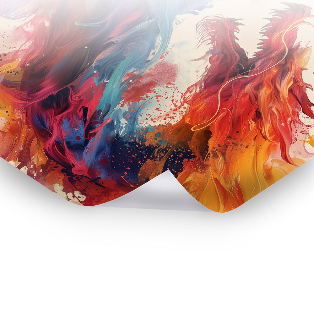 Awakening of the Color Dragon - Lebendiges Poster-Wandbild in bunter Kunst