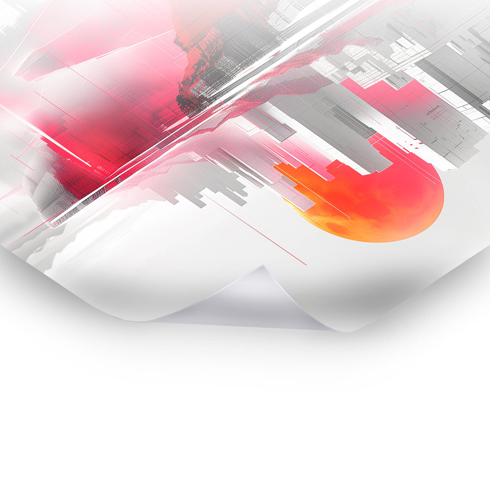 Scarlet Reflection - Digitales Poster mit abstrakten Designs