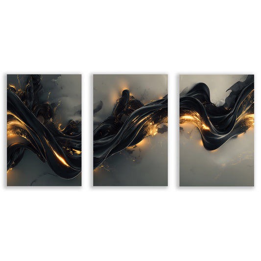 Dark River of Light - Triptychon - Triptychon - Wall Art AI