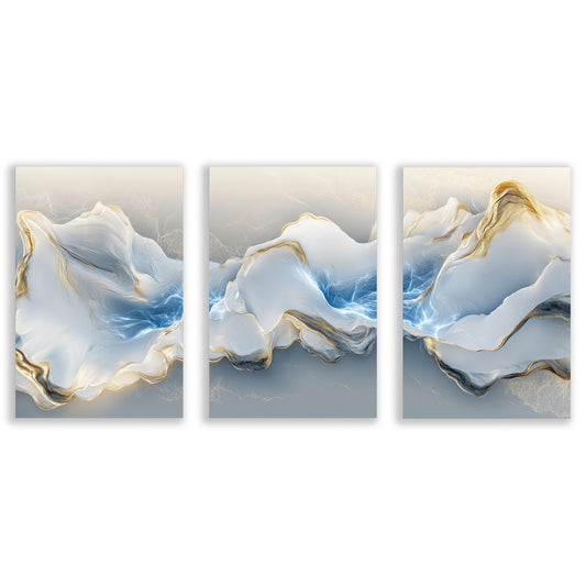 Golden Sky Stream - Triptychon - Triptychon - Wall Art AI