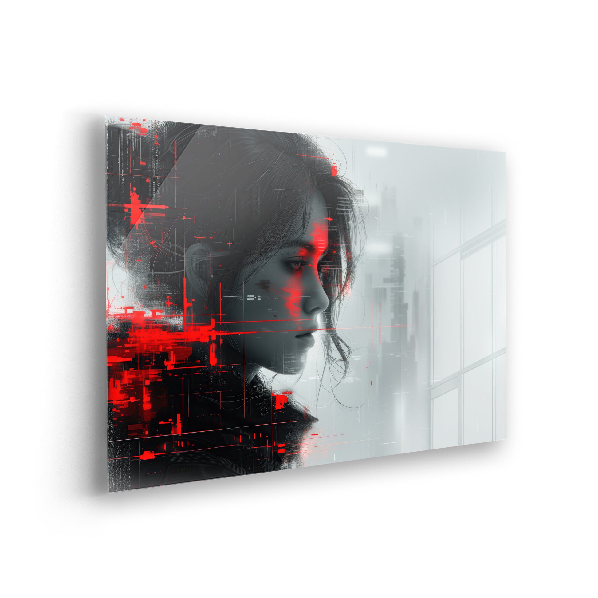 Digital Gaze - Abstrakte digitale Kunst auf Acrylglas Wandbild