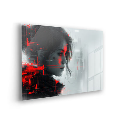 Digital Gaze - Abstrakte digitale Kunst auf Acrylglas Wandbild
