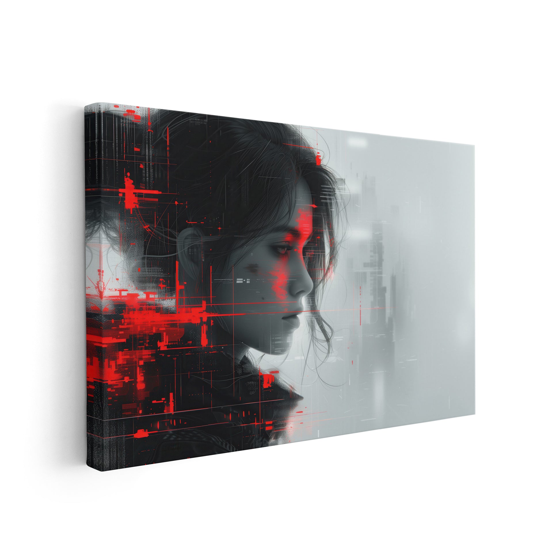 Digital Gaze - Abstrakte digitale Kunst auf Leinwand