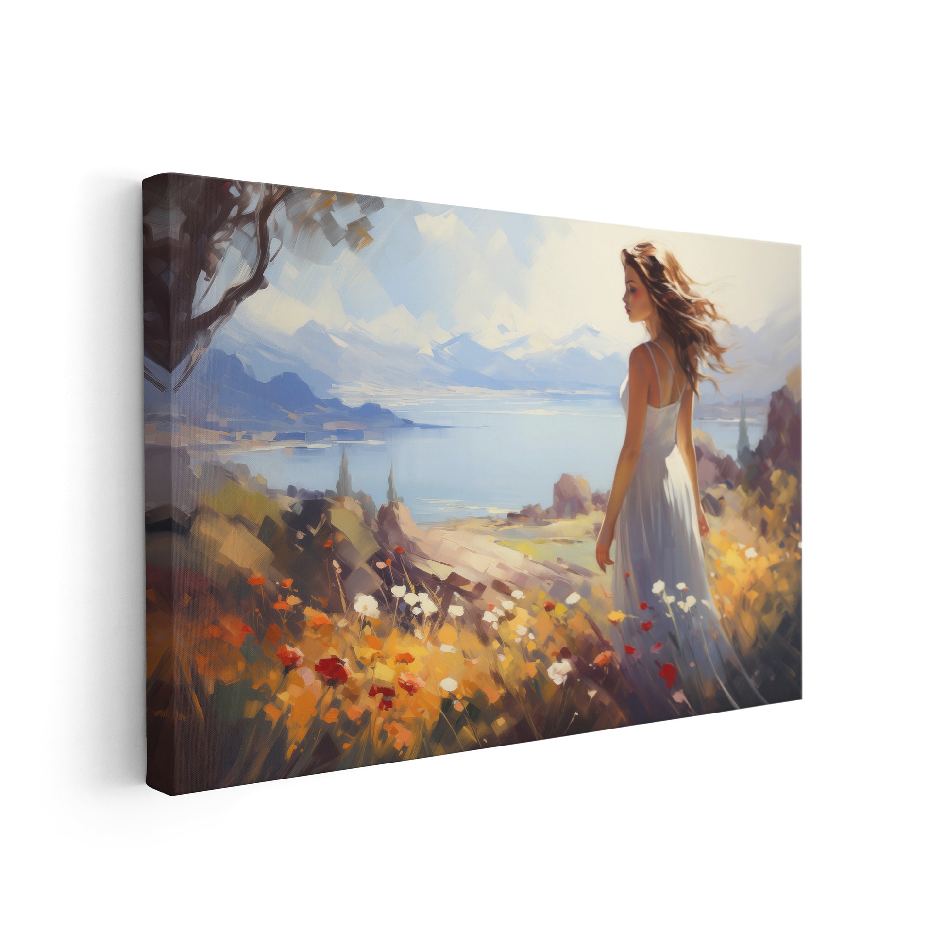 Elegance Among the Wildflowers - Klassische Kunst auf Leinwand von Claude Monet