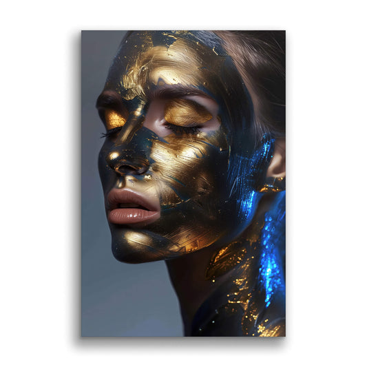 Gilded Sapphire Dreams-Wall Art AI