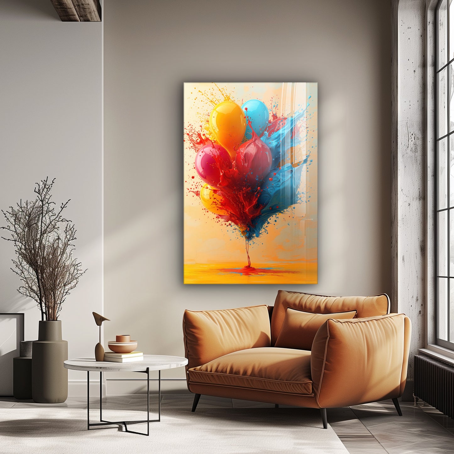 Colorful Balloons - Hochwertige Wandkunst in stilvollem Interieur