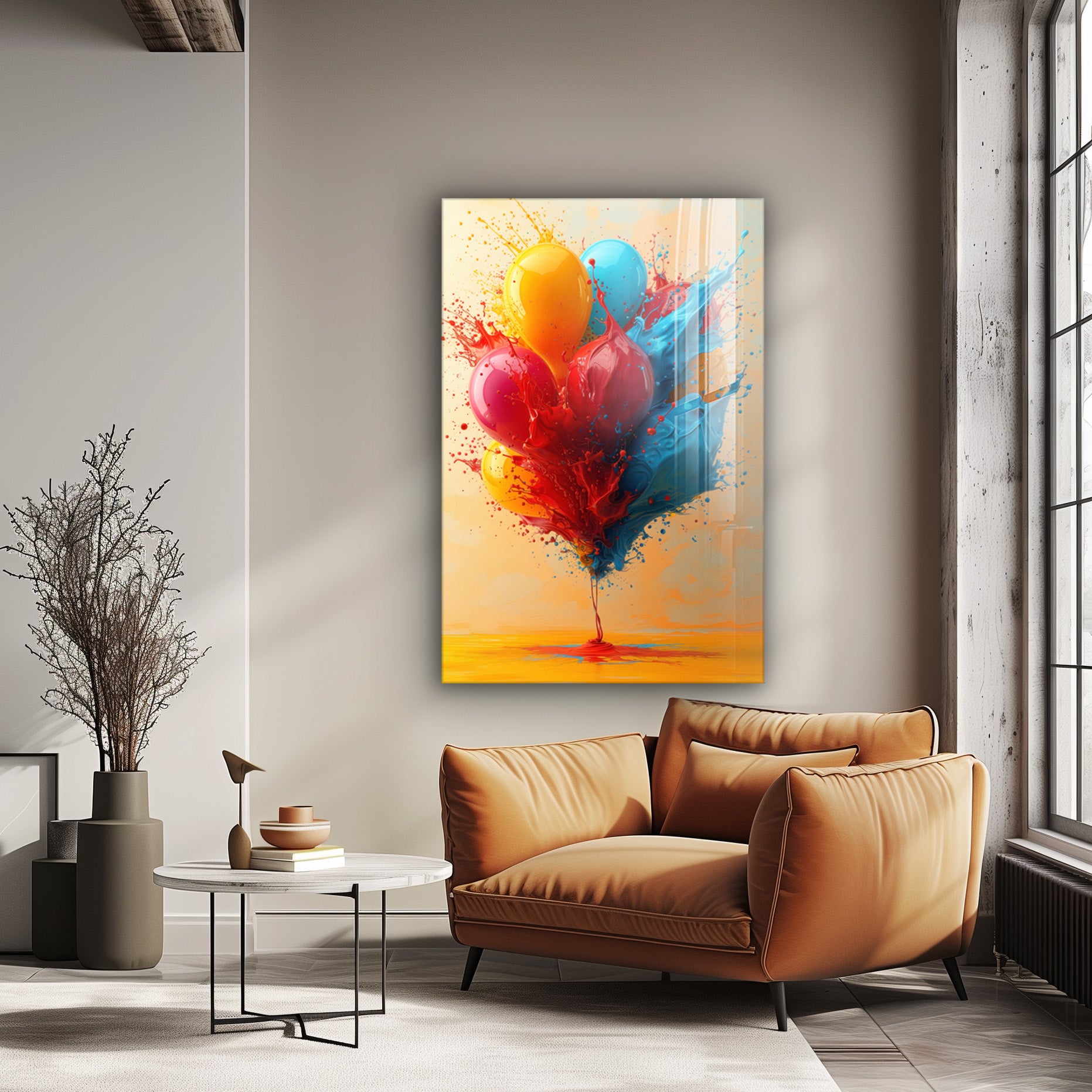 Colorful Balloons - Hochwertige Wandkunst in stilvollem Interieur