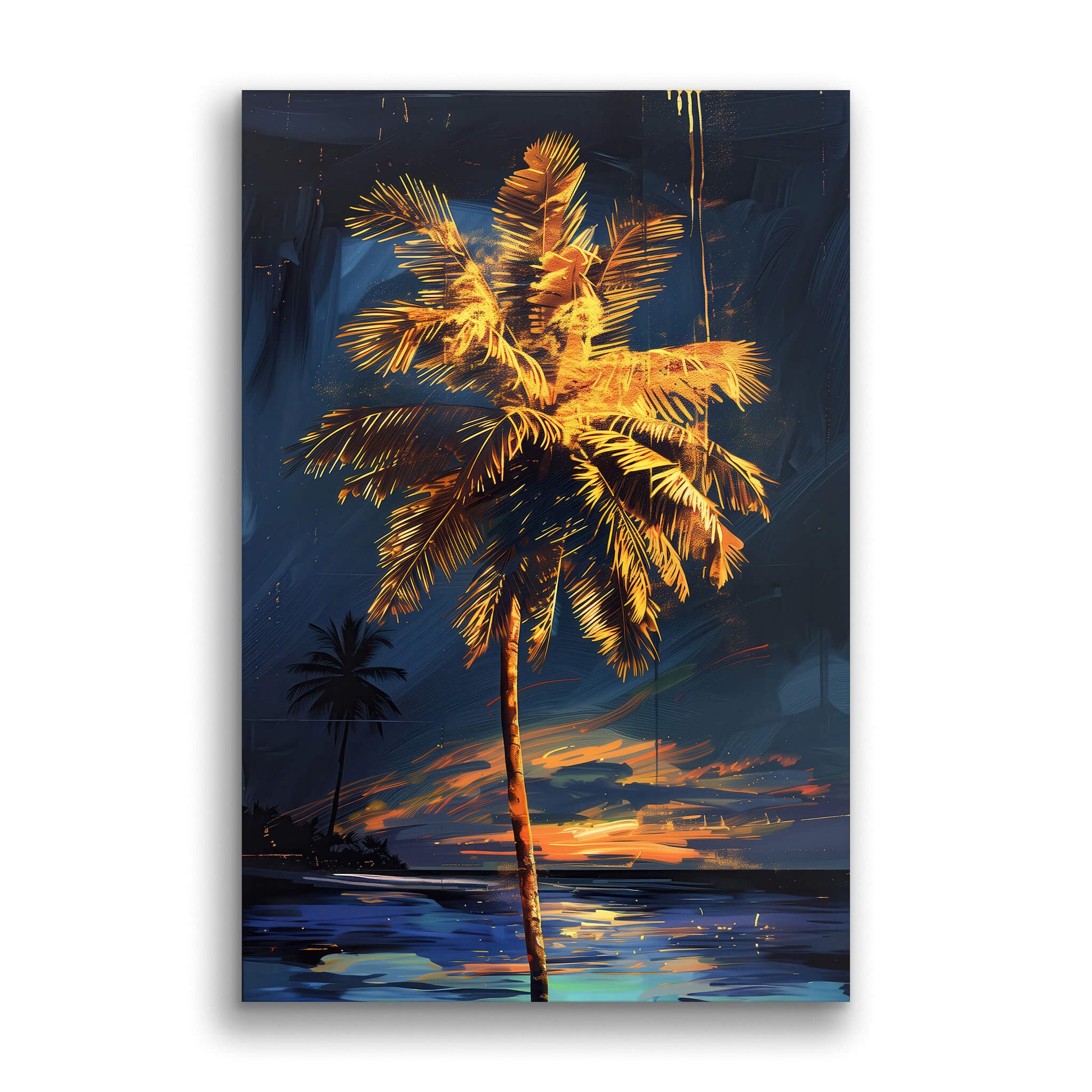 Golden Shoreline-Wall Art AI