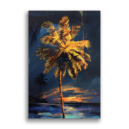 Golden Shoreline-Wall Art AI