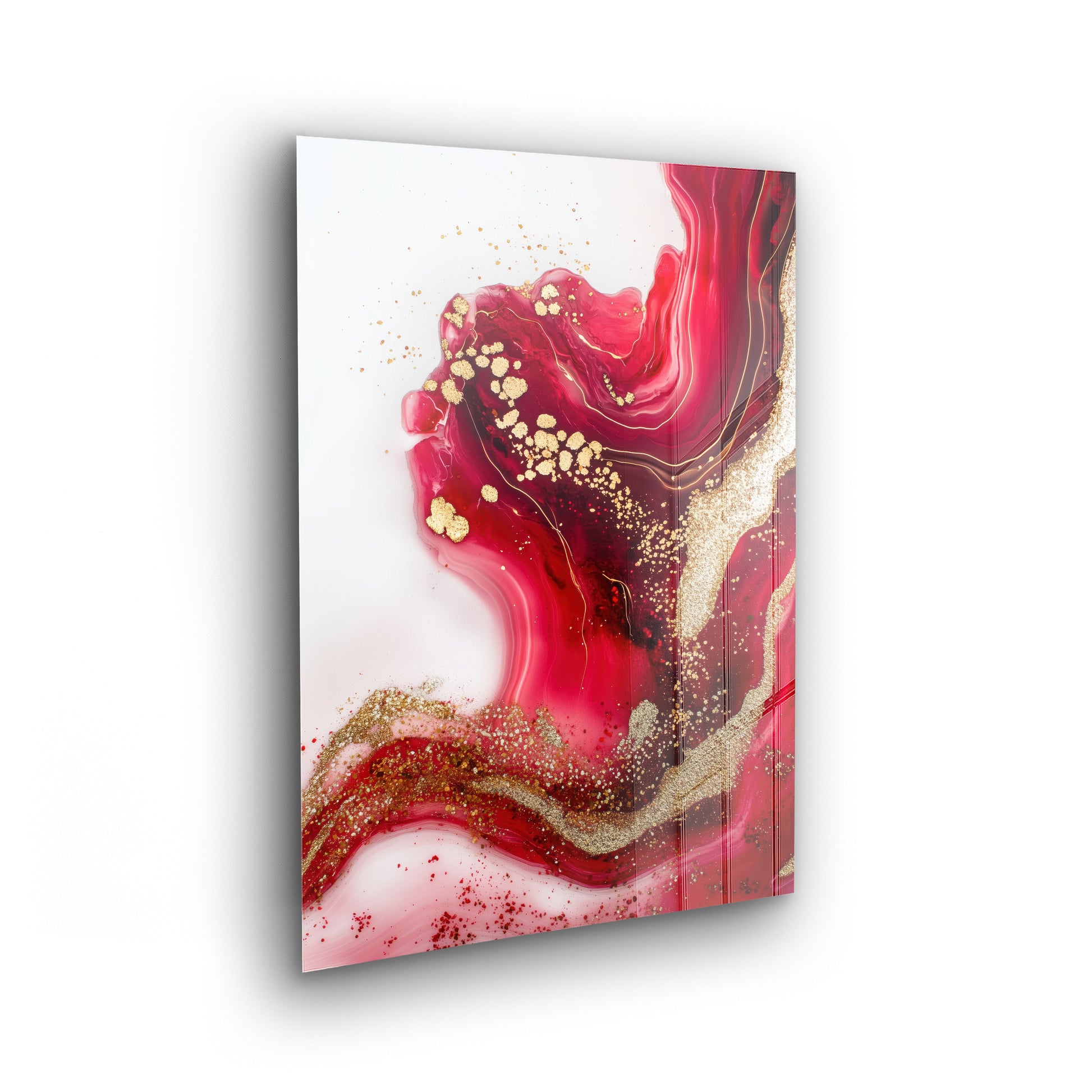 Royal Ruby Flow No. 1 - Fluid Art Wandbild auf Acrylglas