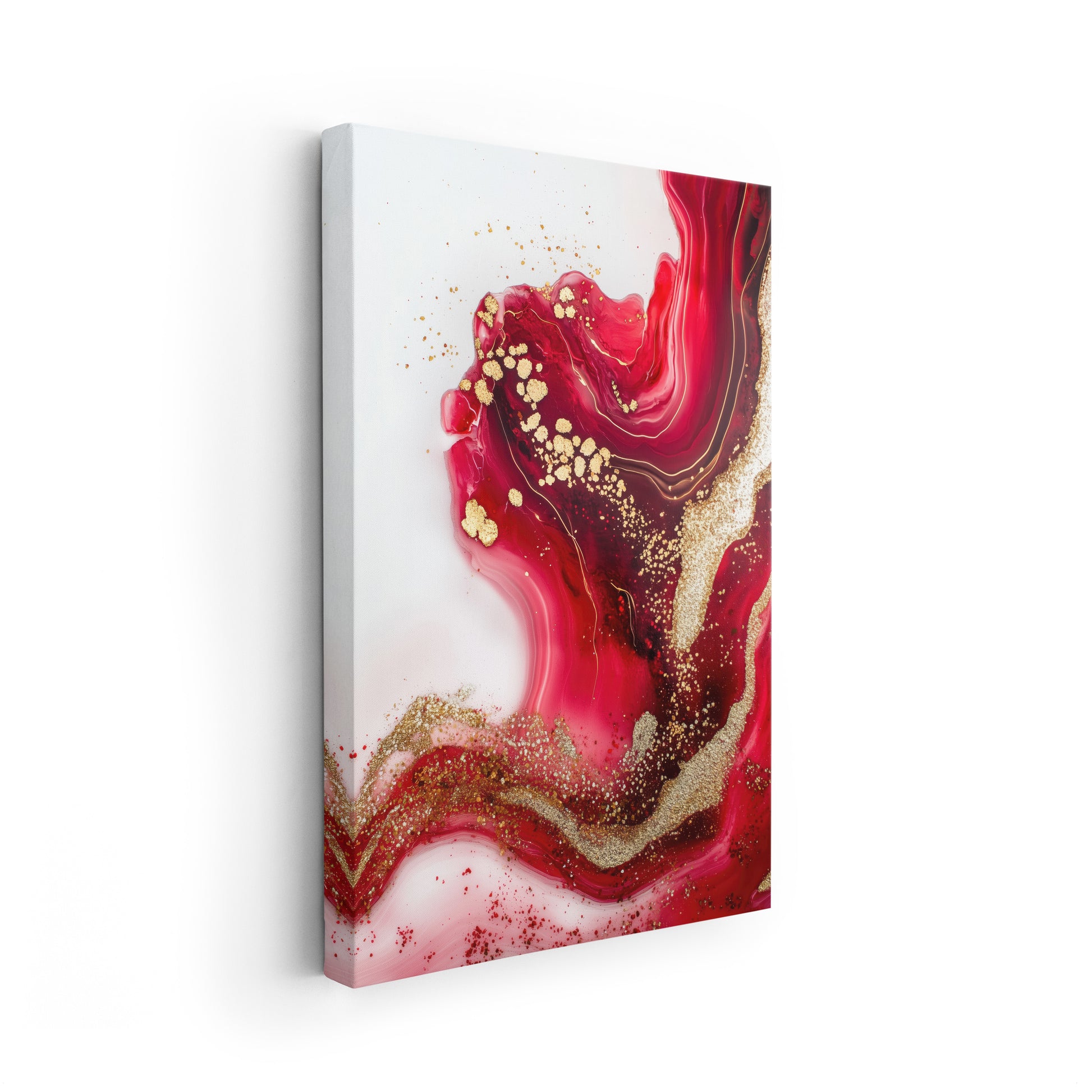 Royal Ruby Flow No. 1 - Fluid Art auf Premium Leinwand