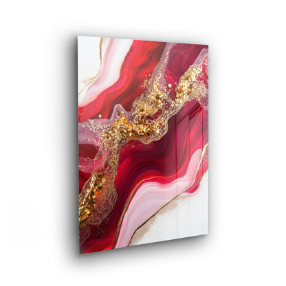 Royal Ruby Flow No. 2 - Fluid Art Wandbild auf Acrylglas