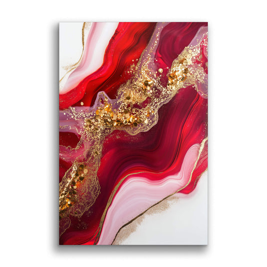 Royal Ruby Flow No. 2-Wall Art AI