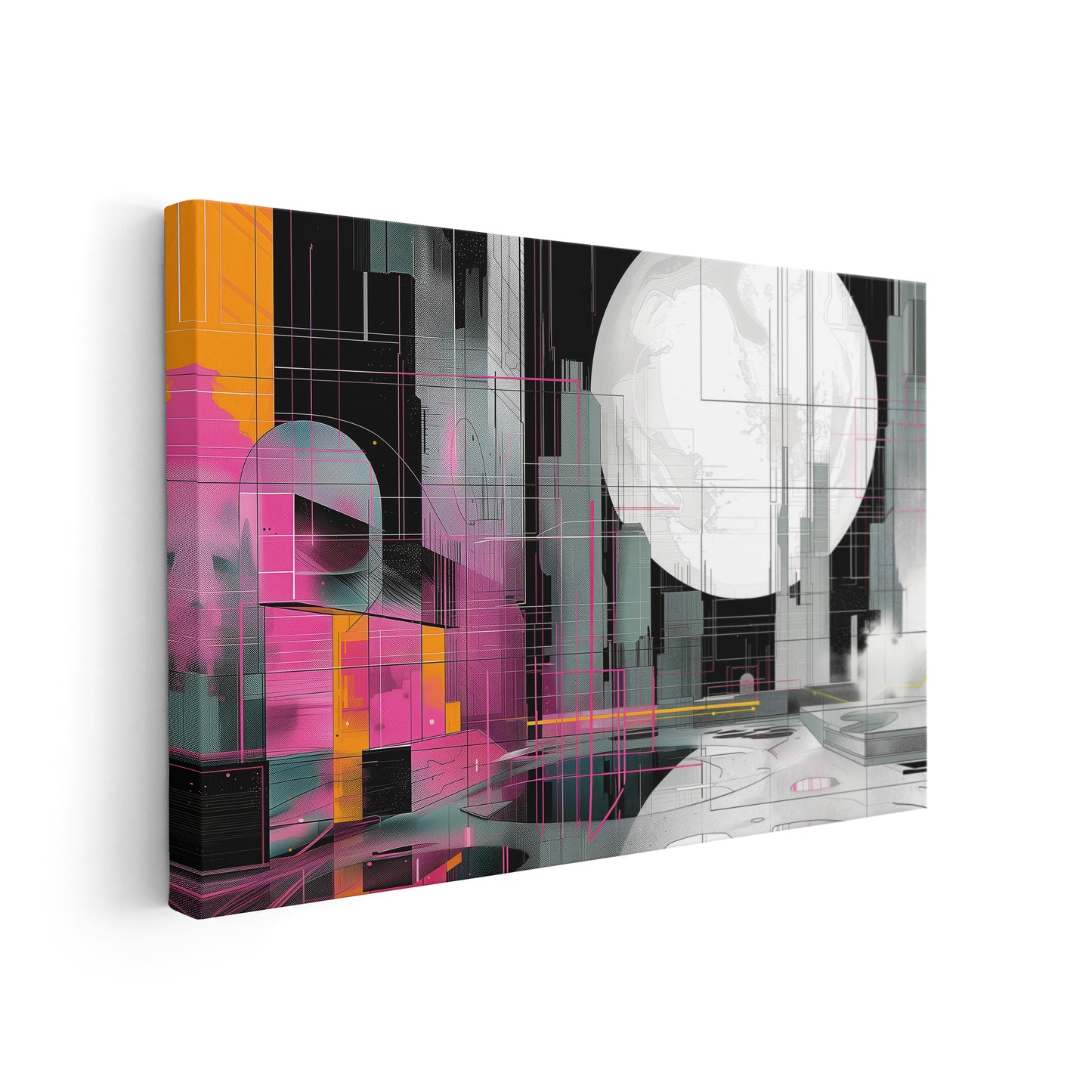 Abstract Metropolis - Abstrakte digitale Kunst auf Leinwand