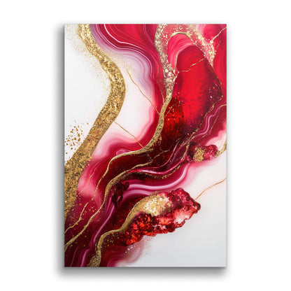 Royal Ruby Flow No. 3-Wall Art AI