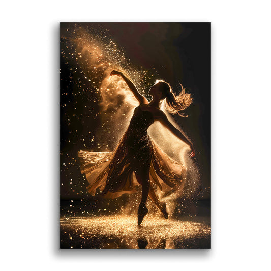 Dance of Golden Sparks-Wall Art AI