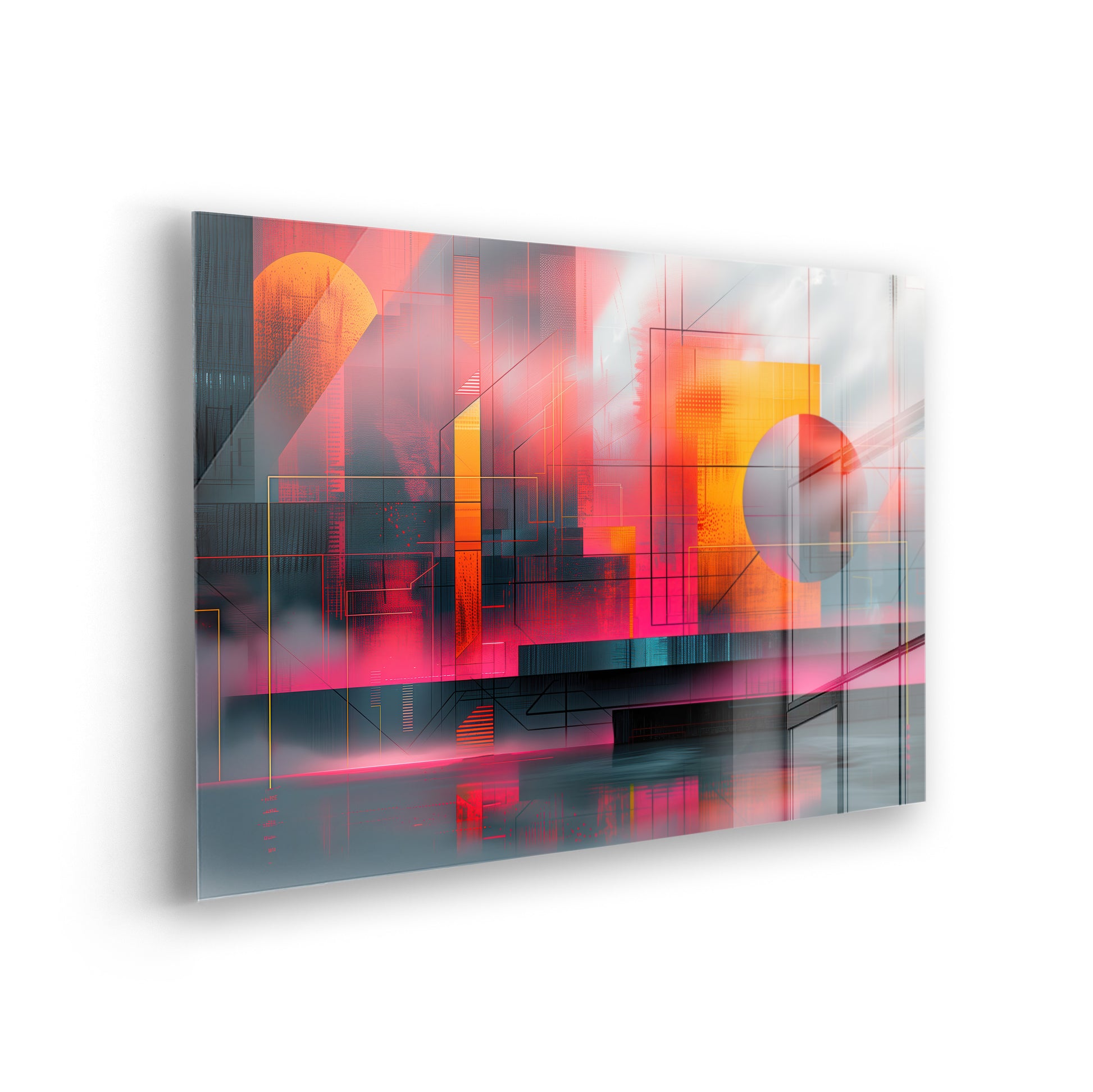 Urban Lightplay - Abstrakte digitale Kunst auf Acrylglas Wandbild