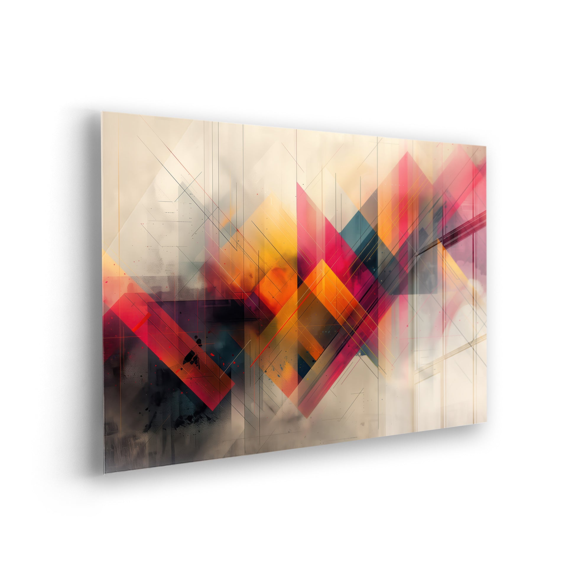 Prismatic Structures - Abstrakte digitale Kunst auf Acrylglas Wandbild