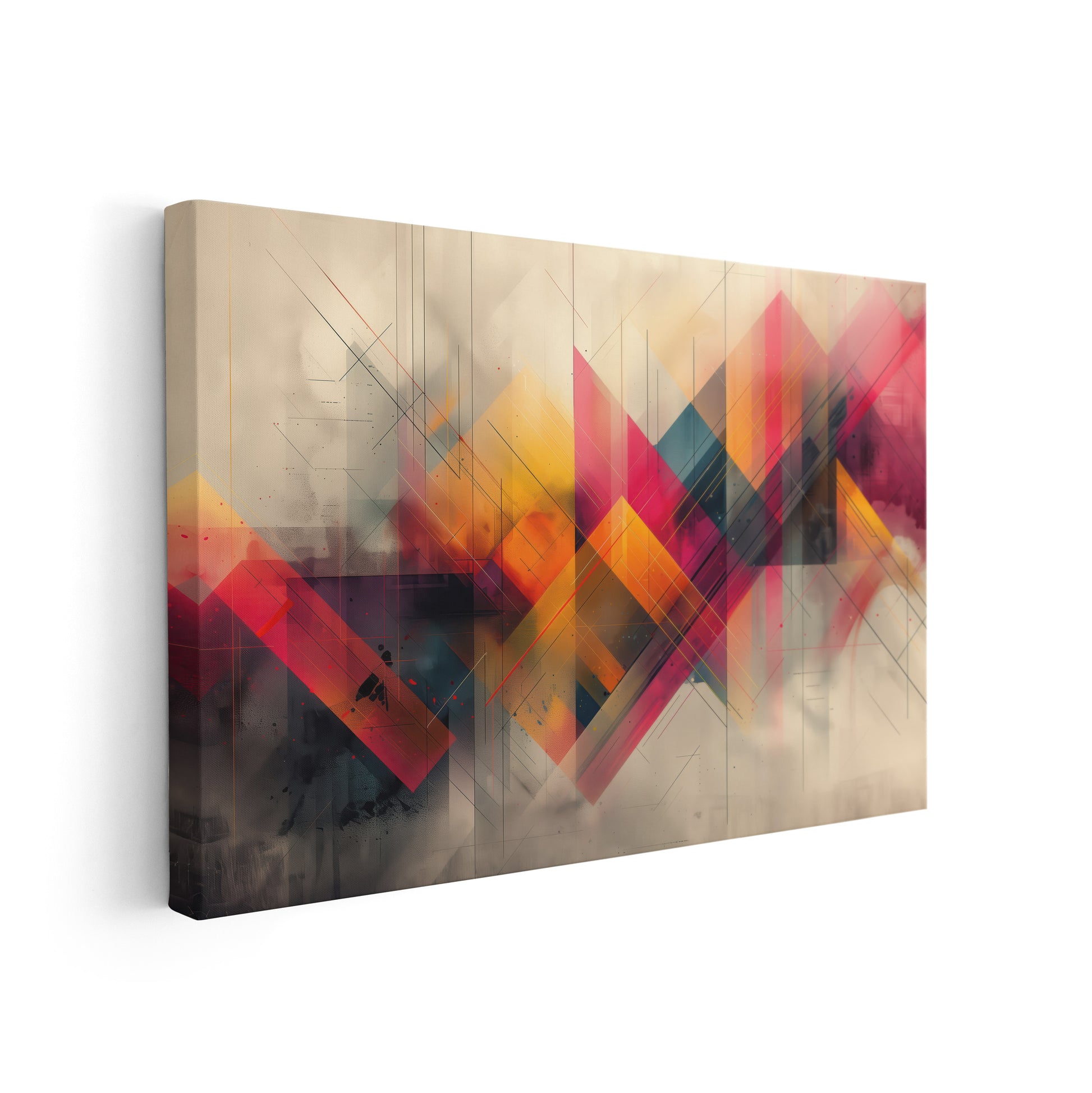 Prismatic Structures - Abstrakte digitale Kunst auf Leinwand