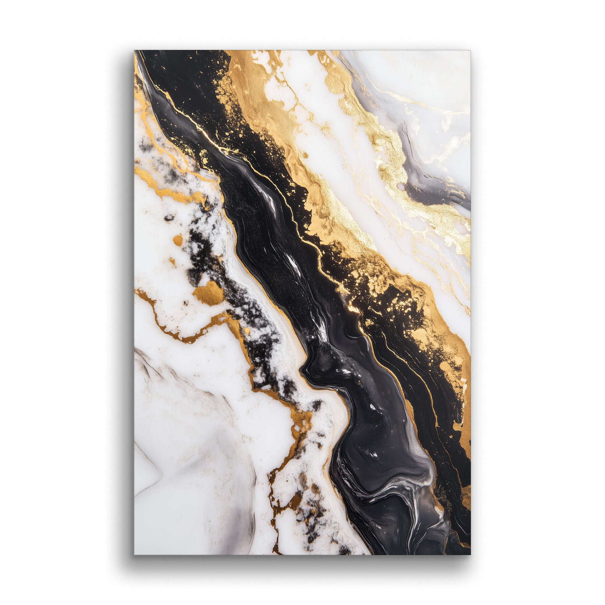 Luxurious Marble Golden Black No. 1-Wall Art AI