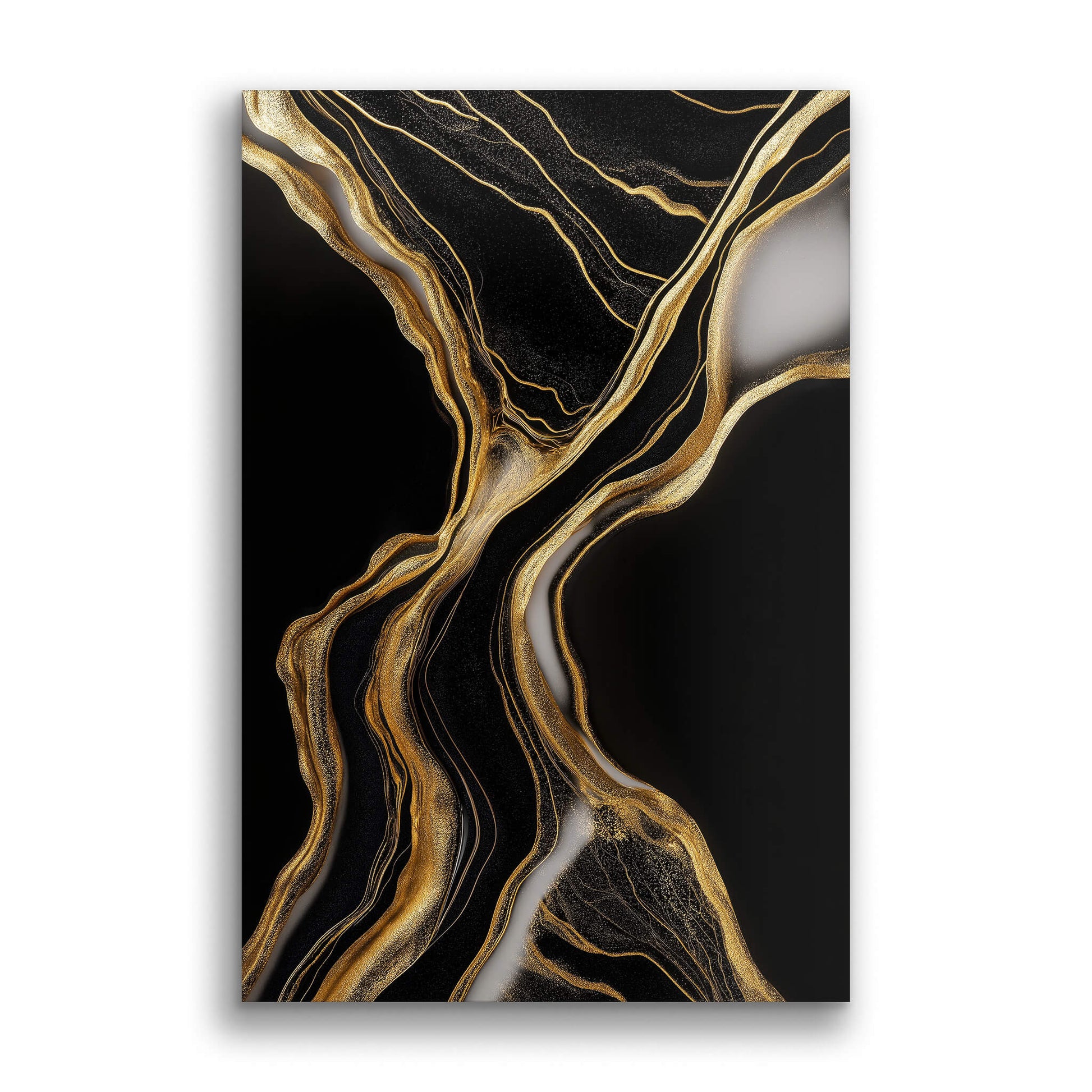 Dark Golden Flow No. 2-Wall Art AI