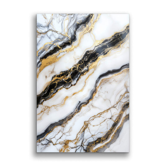 Luxurious Marble Golden Black No. 2-Wall Art AI
