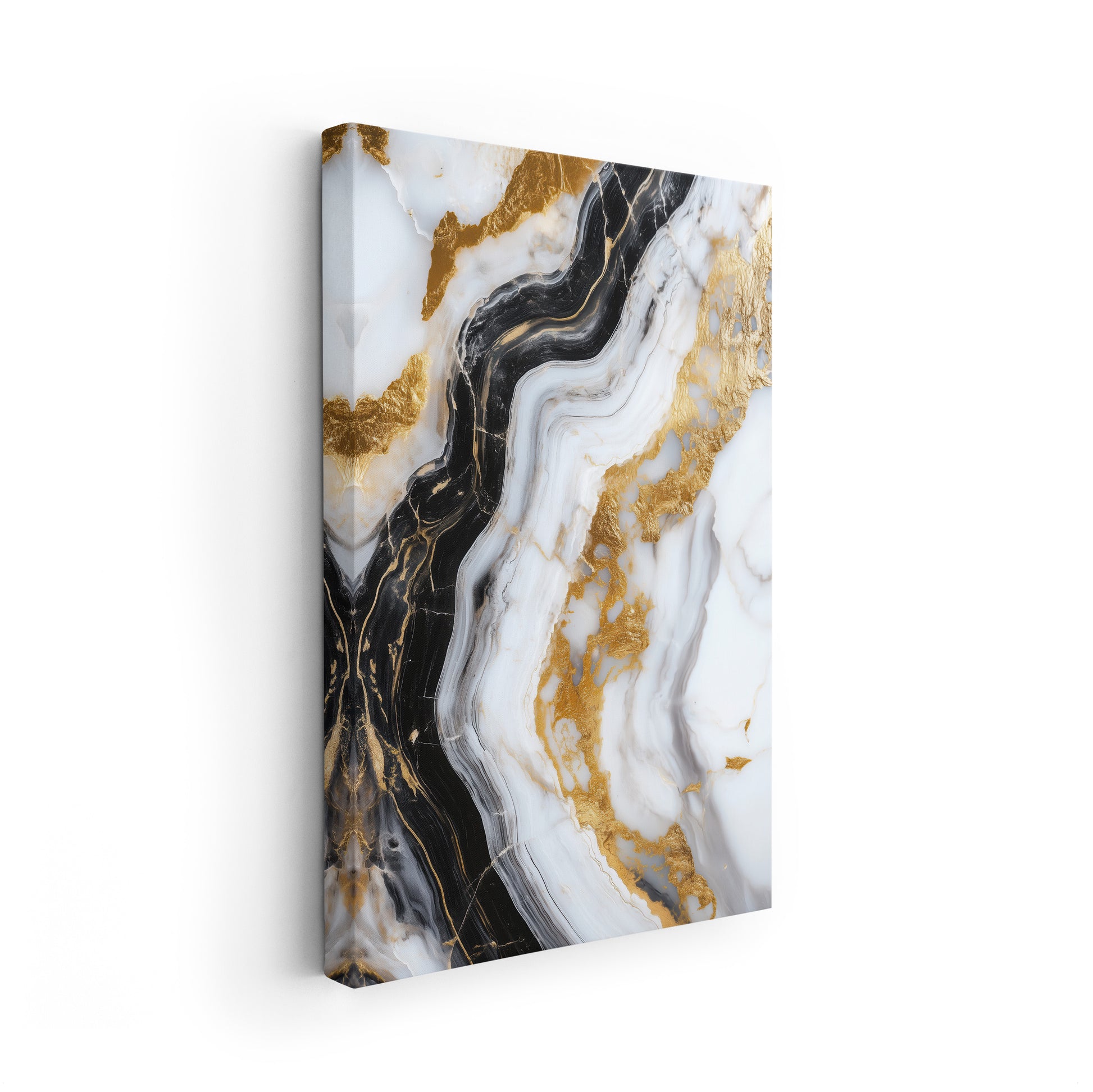 Luxurious Marble Golden Black No. 3-Wall Art AI